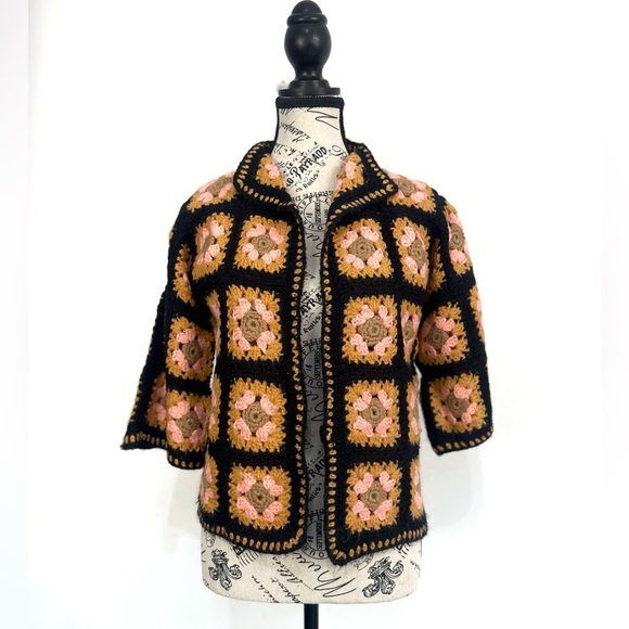 Handmade Granny Crochet Open Front Cardigan - Picture 1 of 11